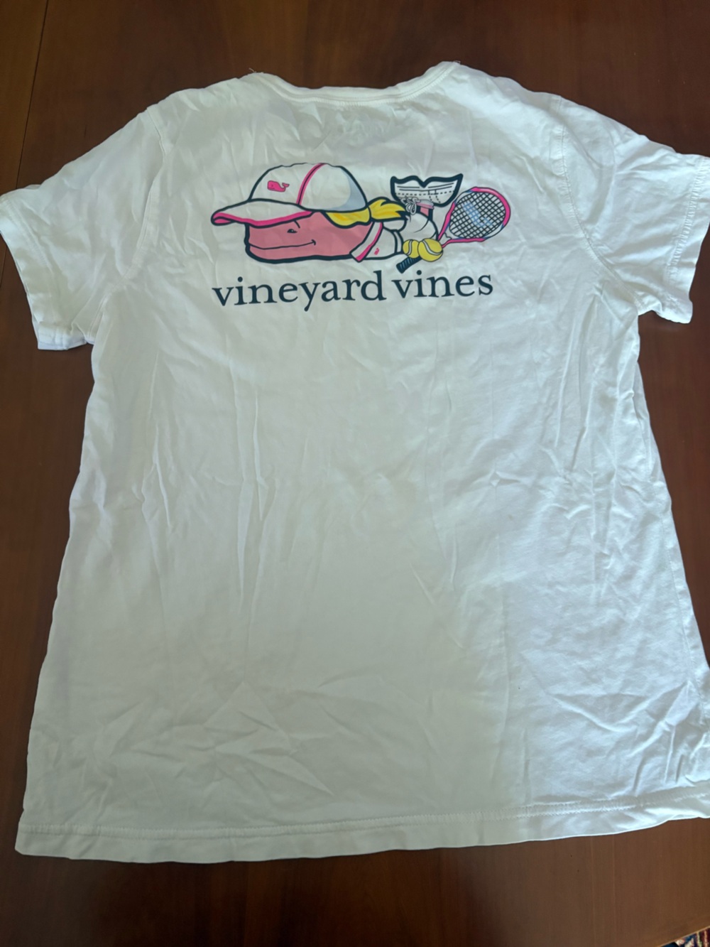 Vineyard Vines Pink & Yellow Tennis Whale Graphic Tee - Picture 2 of 5